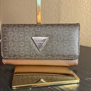 GUESS Brown Logo Wallet, Long Wallet